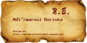 Mármarosi Boriska névjegykártya